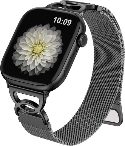 Adorve حلقة ميلانو رفيعة متوافقة مع سوار ساعة Apple 40 مم 41 مم 38 مم 42 مم 44 مم 45 مم 46 مم 49 مم للنساء، أساور معصم مغناطيسية رفيعة من الفولاذ المقاوم للصدأ لسلسلة iWatch SE 10 9 8 7 6 5 4 3 2 1 in Kuwait