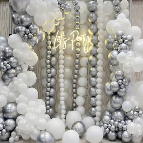 Leitee 160 Pcs Link Balloon 12 Inch 6 Inch Linking Balloons Quick Linkable Needle Tail Latex Balloons for Christmas Birthday Happy New Year Party Wedding Graduation Arch Decors (Metallic Gold) in Kuwait