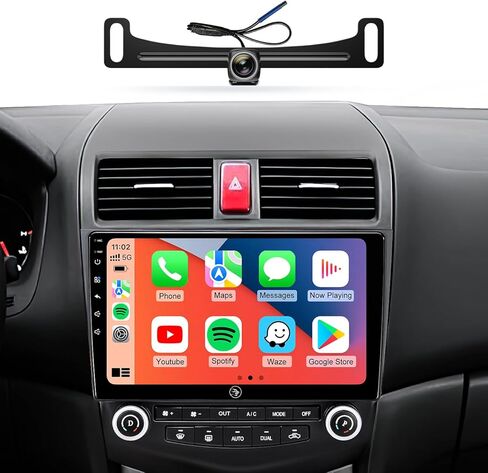 ستيريو سيارة واي فاي 5G لهوندا أكورد 2003 2004 2005 2006 2007، 10.2 بوصة IPS HD شاشة تعمل باللمس راديو السيارة اللاسلكي CarPlay Android Auto، GPS FM/SWC بلوتوث 1080P كاميرا احتياطية (2G+32G) in Kuwait