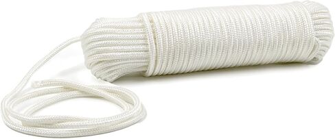 1/4 Inch x 65 Feet (6mm x 20m) Double Braided Polyester Rope - for Aborist Rigging Tree Work, Halyard, Sailing - High Strength Supporting for Camping, Hiking and Utility in Kuwait