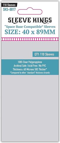 Sleeve Kings Space Base Compatible Sleeves (40x89mm) - 110 Pack, 60 Microns in Kuwait