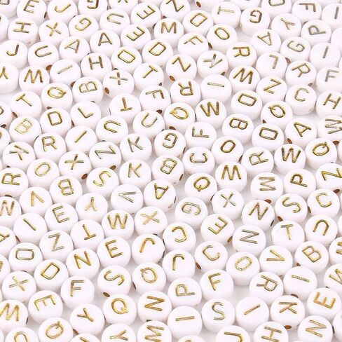 Acrylic Letter Beads Alphabet Black Letter White Cube Beads for Friendship Bracelets and Gifts Souvenir Jewelry Making(6 * 6mm Cube,1000pcs) in Kuwait