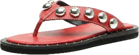 Studded Thong Sandals for Women Round Clip Toe Slip On Flip Flops Slides Comfortable Contrast Tacked Slipper Shoes in Saudi Arabia