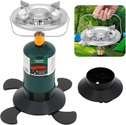 Camping Stove Propane, Portable Backpacking Cooker with Single Burner, Adjustable Flame, Foldable Base, Camp Stove Kit for Outdoor Cooking, Hiking, Emergency Essential (Fuel not Included) in Saudi Arabia