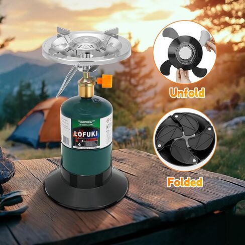 Camping Stove Propane, Portable Backpacking Cooker with Single Burner, Adjustable Flame, Foldable Base, Camp Stove Kit for Outdoor Cooking, Hiking, Emergency Essential (Fuel not Included) in Saudi Arabia