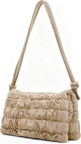 NAARIIAN Small Shoulder handbag for Women, Puffy Cute Purses Quilted Crescent Hobo Clutch Top-Handle in Kuwait