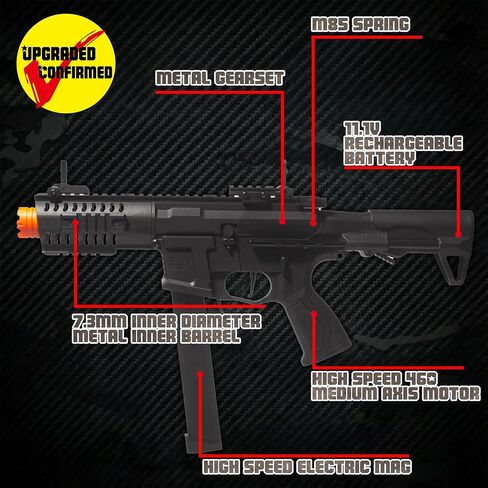EMERBU Modified Gel Ball Blaster ARP9 - Metal Gearbox - 11.1V - High Speed＆Torque Motor - 10000 Hard Gel Balls - Electric Splatter Gel Ball Orby Blaster for Adult and Teen for Orbeez in Kuwait