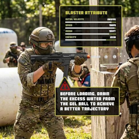 EMERBU Modified Gel Ball Blaster ARP9 - Metal Gearbox - 11.1V - High Speed＆Torque Motor - 10000 Hard Gel Balls - Electric Splatter Gel Ball Orby Blaster for Adult and Teen for Orbeez in Kuwait