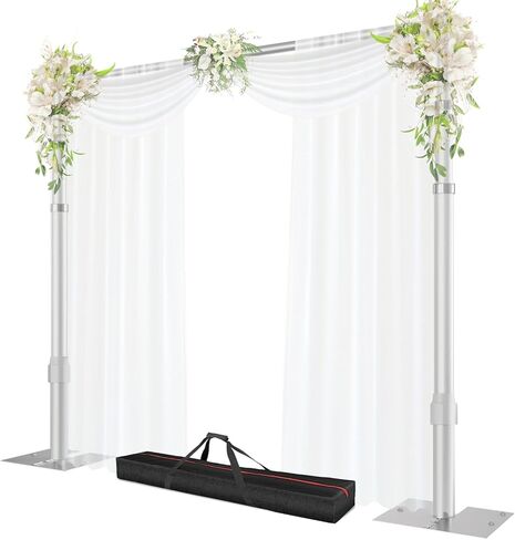 Heavy Duty Backdrop Stand 10x10ft, Pipe and Drape Background Stand | Adjustable Photo Background Frame, Sturdy Metal Flat Base, Carrying Bag for Party, Photography, Wedding Decoration, Birthday in Kuwait