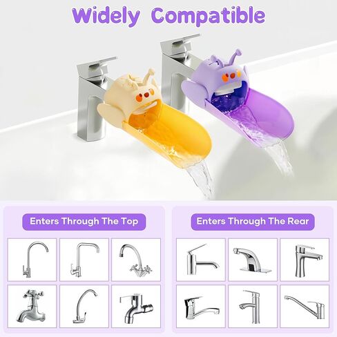 2 Pack Faucet Extender for Toddlers, PANIMOSI Kids Sink Extender for Bathroom, Kitchen, BPA Free, Baby Hand Washing Water Spout Extender Fits Standard and Gooseneck Faucet in Saudi Arabia