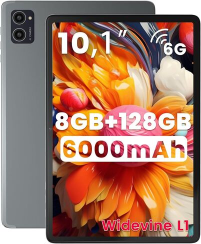 أجهزة لوحية Android 14، أجهزة لوحية مقاس 10.1 بوصة مع شاشة لمس عالية الدقة 1280 * 800 IPS HD، ذاكرة وصول عشوائي 8 جيجابايت + ذاكرة وصول عشوائي 128 جيجابايت، ثماني النواة 2.0 جيجاهرتز، أجهزة لوحية محمولة مدمجة بكاميرا مزدوجة 5+8 ميجابكسل، 6000 مللي أمبير،  in Kuwait