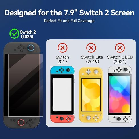 GeekShare Switch 2 Screen Protector, Dust-Free Alignment Frame, 9H Glass Tempered Film-Anti-Fingerprint, Bubble-Free, HD Clear, Anti-Scratch & Anti-Glare, Precise Cutouts, Auto-Installation, 2 pack in Saudi Arabia