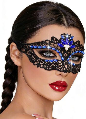 Tgirls Crystal Masquerade Mask Mask Rhinestone Lace Mask Venetian Party Prom Ball Ball Face Mask for Women in Saudi Arabia