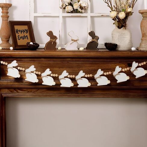 Valentines Day Decorations, 6pcs Felt Valentine Heart Garland, Versatile Hearts St. Patrick's Day Shamrock Easter Bunny Valentines Day Banner for Home, Mantel, Wall, Office, Valentines Day Decor in Kuwait