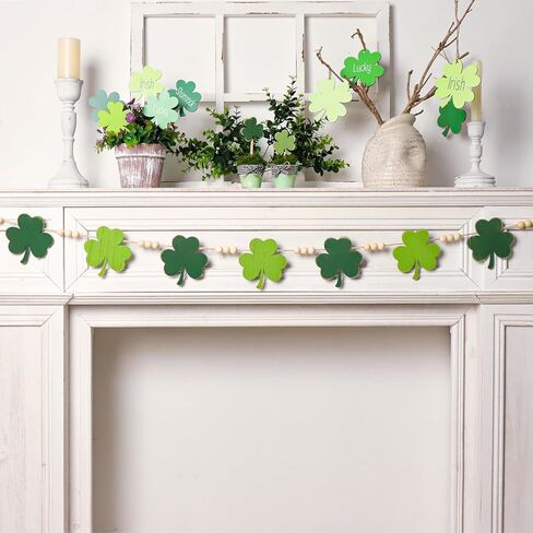 Valentines Day Decorations, 6pcs Felt Valentine Heart Garland, Versatile Hearts St. Patrick's Day Shamrock Easter Bunny Valentines Day Banner for Home, Mantel, Wall, Office, Valentines Day Decor in Kuwait
