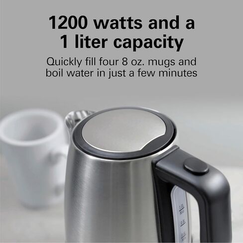 Hamilton Beach Commercial HKE110 Electric Kettle ، 1 Liter Carty ، Serving Free Free ، نافذة على مستوى الماء ، إغلاق تلقائي مع حماية غليان ، تصنيف الضيافة in Kuwait
