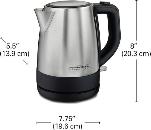 Hamilton Beach Commercial HKE110 Electric Kettle ، 1 Liter Carty ، Serving Free Free ، نافذة على مستوى الماء ، إغلاق تلقائي مع حماية غليان ، تصنيف الضيافة in Kuwait