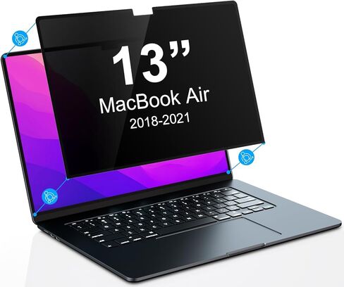 PYS Magnetic Privacy Screen Protector for MacBook Pro 16 Inch (2021-2024,M1,M2,M3,M4,Pro,Max) + Camera Cover Slide 2 Pack – [Matte Anti-Glare] [Reduces Blue Light] in Kuwait