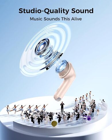 Wireless Earbuds,Bluetooth in Ear Buds with Immersive Surround Sound Stereo,Tap-Control,48 Hours Playtime,Bluetooth 5.4 LED Display Charging Case,IPX7 Waterproof Fit iPhone&Andriod Sports Workout in Kuwait