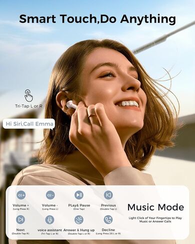 Wireless Earbuds,Bluetooth in Ear Buds with Immersive Surround Sound Stereo,Tap-Control,48 Hours Playtime,Bluetooth 5.4 LED Display Charging Case,IPX7 Waterproof Fit iPhone&Andriod Sports Workout in Kuwait