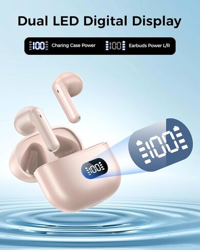 Wireless Earbuds,Bluetooth in Ear Buds with Immersive Surround Sound Stereo,Tap-Control,48 Hours Playtime,Bluetooth 5.4 LED Display Charging Case,IPX7 Waterproof Fit iPhone&Andriod Sports Workout in Kuwait