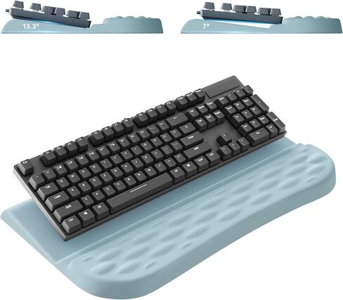 Computer Keyboard Wrist Rest for Desktop, 2 Angle Adjustment Ergonomic Keyboard Riser Holder Stand with Wrist Support for Office, Home, Desk in Saudi Arabia