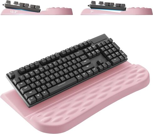 Computer Keyboard Wrist Rest for Desktop, 2 Angle Adjustment Ergonomic Keyboard Riser Holder Stand with Wrist Support for Office, Home, Desk in Saudi Arabia