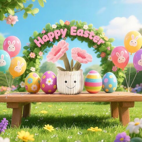 Apricot Lamb Soft Sunflower Plant Plush Toy, Stuffed Pink Flower Pot, Kawaii Plushie for Kids, 9" in Kuwait