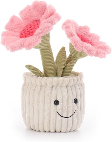 Apricot Lamb Soft Sunflower Plant Plush Toy, Stuffed Pink Flower Pot, Kawaii Plushie for Kids, 9" in Kuwait