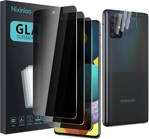 3 Pack Privacy Screen Protector for Samsung Galaxy A35 With 3 Pack Camera Lens Protector, Anti Spy Tempered Glass, 9H Hardness, Black Protector Anti Spy, Anti-Scratch, Bubble Free in Kuwait