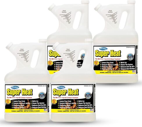 ComStar Super Heat, 8-in-1 Fuel Oil Treatment, Controls Waxing & Jelling, Melts Ice, Lowers Pour Point, Dissolves Sludge, Reduces Soot, Rust, Water, Cleans Parts, Made In USA, 16 Ounces (60-130).. in Saudi Arabia
