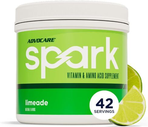 AdvoCare Spark Vitamin & Amino Acid Supplement - Focus & Energy Drink Powder Mix with Vitamin A, B-6, C & E - Also Includes L-Carnitine & L-Tyrosine - Mandarin Orange, 14 Stick Packs in Kuwait