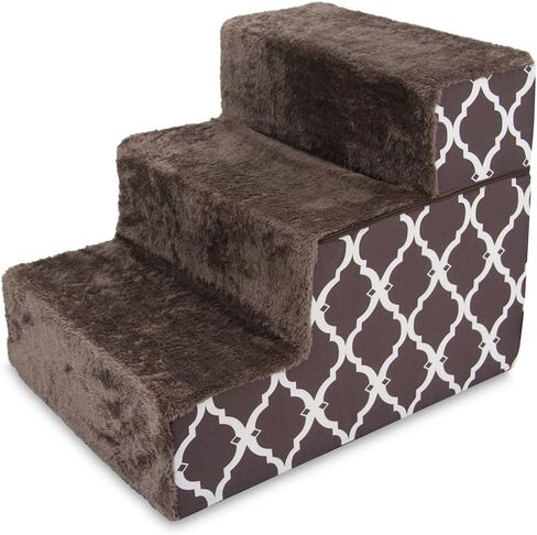 Best Pet Supplies Dog Stairs for Small Dogs & Cats, Foam Pet Steps Portable Ramp for Couch Sofa and High Bed Non-Slip Balanced Indoor Step Support, Paw Safe No Assembly - Dark Brown, 5-Step in Saudi Arabia
