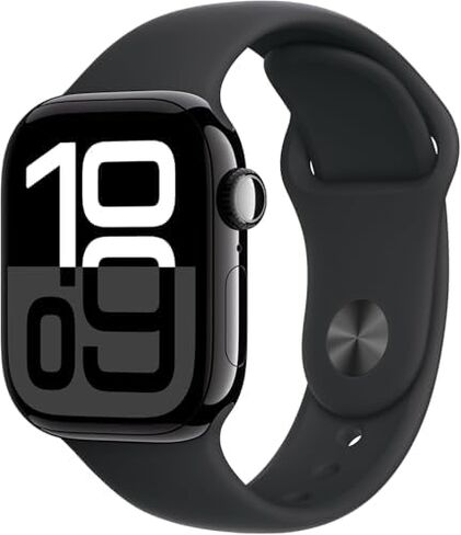 Apple Watch Series 10 [GPS ، 46mm] - Jet Black Aluminium Case مع Black Sport Band ، S/M (قسط متجدد) in Saudi Arabia