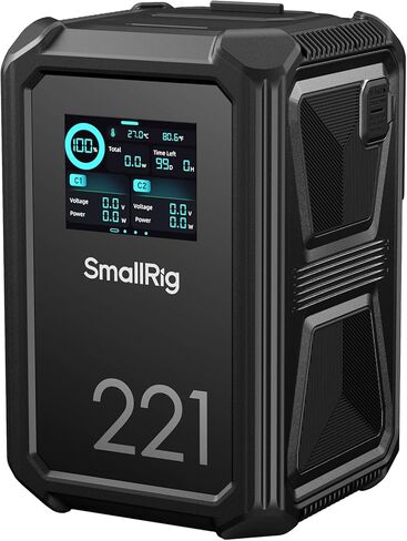SMALLRIG V Mount Battery X99, 99Wh / 6800mAh V Mount Battery, 100W Output 2H Full Charge, Dual D-TAP, USB-C, DC Ports, APP Control, 2.0" Touchscreen, for Camera, Camcorder, Monitor, Video Light in Saudi Arabia