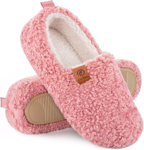 EverFoams Women’s Soft Curly Full Slippers Memory Foam Lightweight House Shoes Cozy Loafer with Polar Fleece Lining in Saudi Arabia