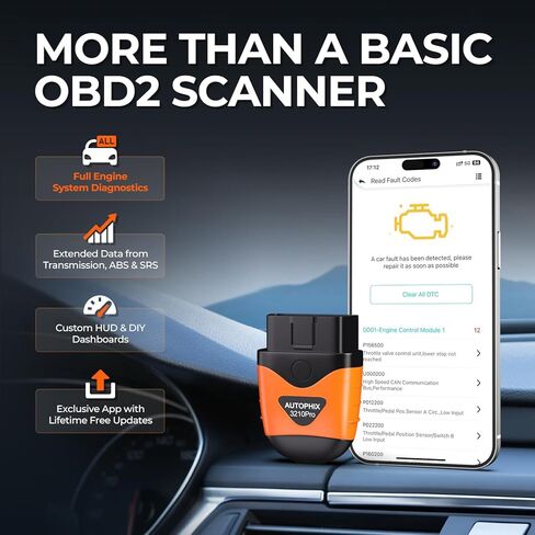 AUTOPHIX 3210 Pro Bluetooth OBD2 Scanner for ABS SRS Transmission Check Engine Code Reader Wireless Car Scan Tool Diagnostic Scanner with Battery Test Support iPhone, iPad, Android for All Vehicles in Kuwait