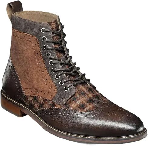 Stacy Adams Men's Finnegan Wingtip Boot Fashion, Navy/Cognac, 7.5 in Kuwait