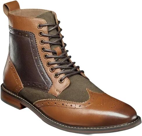 Stacy Adams Men's Finnegan Wingtip Boot Fashion, Navy/Cognac, 7.5 in Kuwait