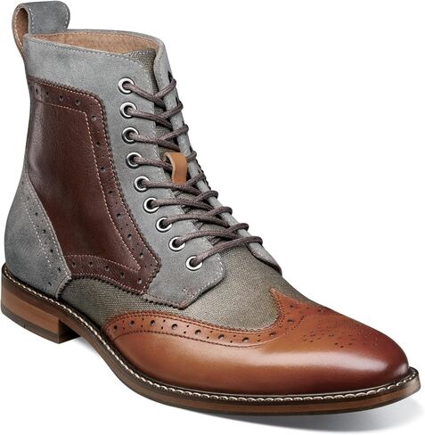 Stacy Adams Men's Finnegan Wingtip Boot Fashion, Navy/Cognac, 7.5 in Kuwait