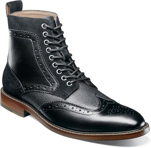 Stacy Adams Men's Finnegan Wingtip Boot Fashion, Navy/Cognac, 7.5 in Kuwait