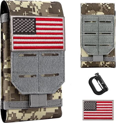 bvya Tactical Mobile Phone Holster, Laser Cut Molle Phone Pouch 4.7"-6.9" Phone Case Cover for 15 Pro Max/15 Pro/15 Plus/15/14 Pro Max/13 Pro Max/12 Pro Max/11 Pro Max/X in Kuwait