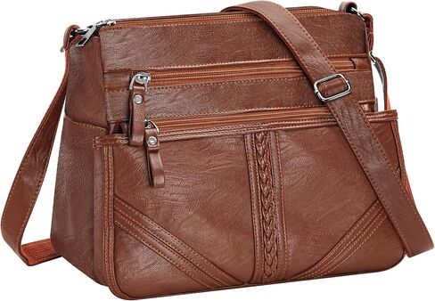 ELDA Crossbody Bags For Women Pocketbooks Soft PU Leather Purses and Handbags Multi Pocket Shoulder Bag in Kuwait