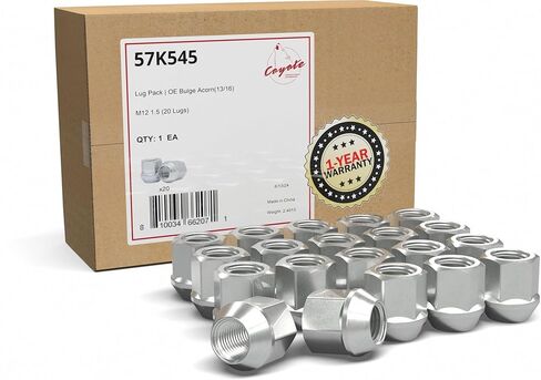 Wheel Accessories Parts 20 Pcs M12x1.5 12x1.5 Thread OE Bulge Acorn Lug Nuts 1" Long Black 13/16" 21mm Hex Fits Ford Fusion ｜ Mazda 3 CX 5 ｜ Hyundai Elantra ｜ KIA Soul ｜ Mitubishi Outlander in Kuwait