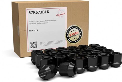 Wheel Accessories Parts 20 Pcs M12x1.5 12x1.5 Thread OE Bulge Acorn Lug Nuts 1" Long Black 13/16" 21mm Hex Fits Ford Fusion ｜ Mazda 3 CX 5 ｜ Hyundai Elantra ｜ KIA Soul ｜ Mitubishi Outlander in Kuwait
