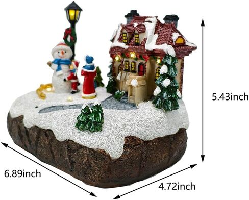 Christmas Village Houses Indoor Decorations Christmas Village Figurine Light Snowman Tree Decor Home Table Winter Holiday Decor Xmas Gifts in Kuwait