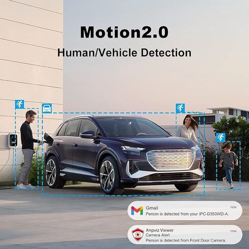 Anpviz (MD 2.0 5mp Optical Zoom IP POE Camera، 4X Varifocal PoE Camera (ليست PTZ)، عدسة 2.8~12 مم، اكتشاف الإنسان/المركبة، رؤية ليلية 164ft EXIR 2.0، IP67، تسجيل بطاقة SD (سلسلة H) in Kuwait