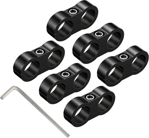 EVIL ENERGY 6AN Hose Separator Clamp, AN6 Fuel Line Mounting Clamp Aluminum Black 10PCS in Saudi Arabia
