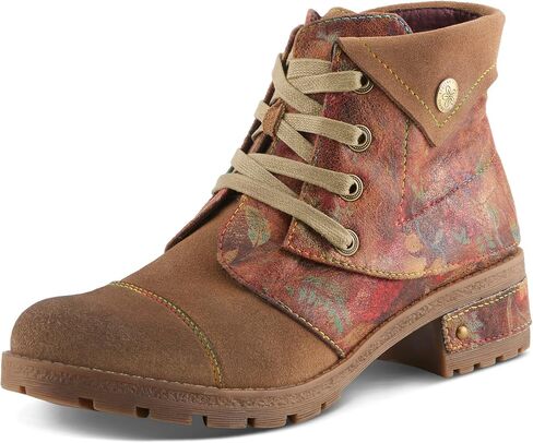 Spring Step L'Artiste Serna Women's Floral Bootie - Suede Lace-Up, Autumnal Vibe, Durable Traction in Saudi Arabia