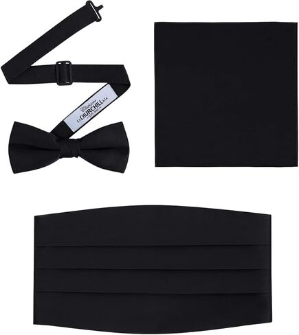 S.H. Churchill & Co. Men's Formal Satin Bowtie and Cummerbund Set in Kuwait